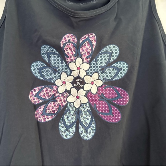 Life is Good charcoal Gray Tank Top - Picture 3 of 6